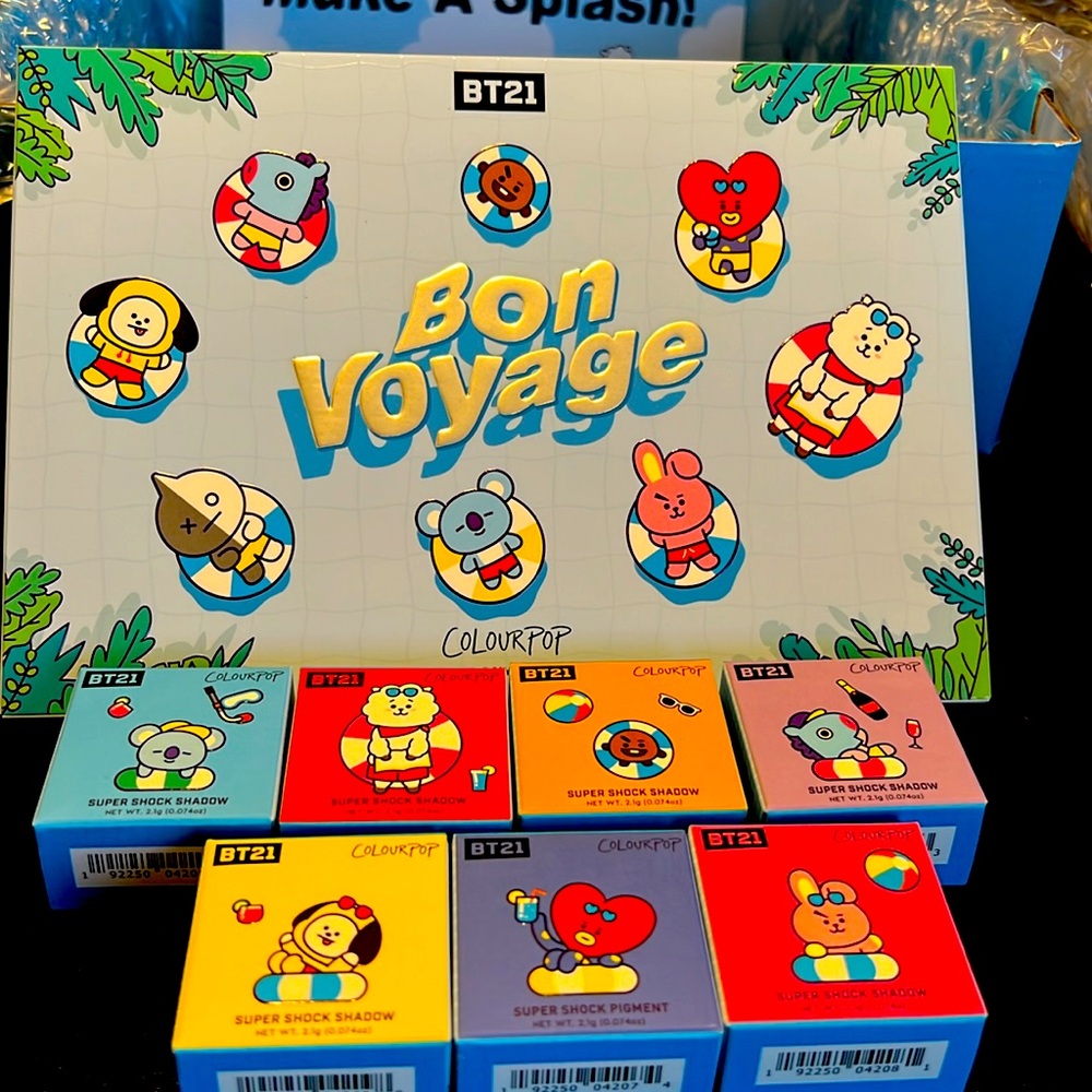 Colourpop XBT21 Bon voyage palette and 7 super shock shadow